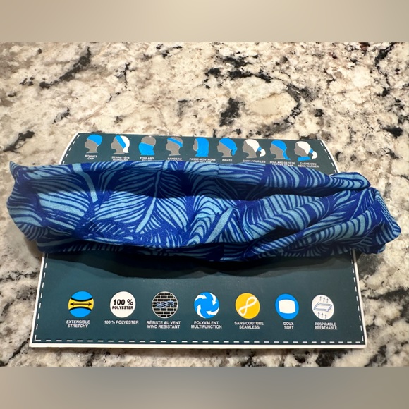 Blue Stretchy Hair Bandanna - Picture 1 of 4